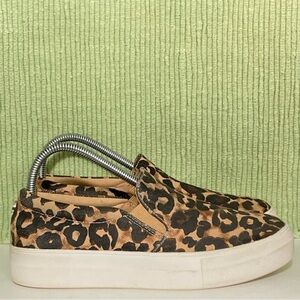 Steve Madden Womens Leopard Print Canvas Slip On Casual Sneakers Shoes SZ US 8